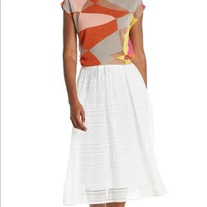 M by Missoni white knit midi skirt size 42/8 NWT